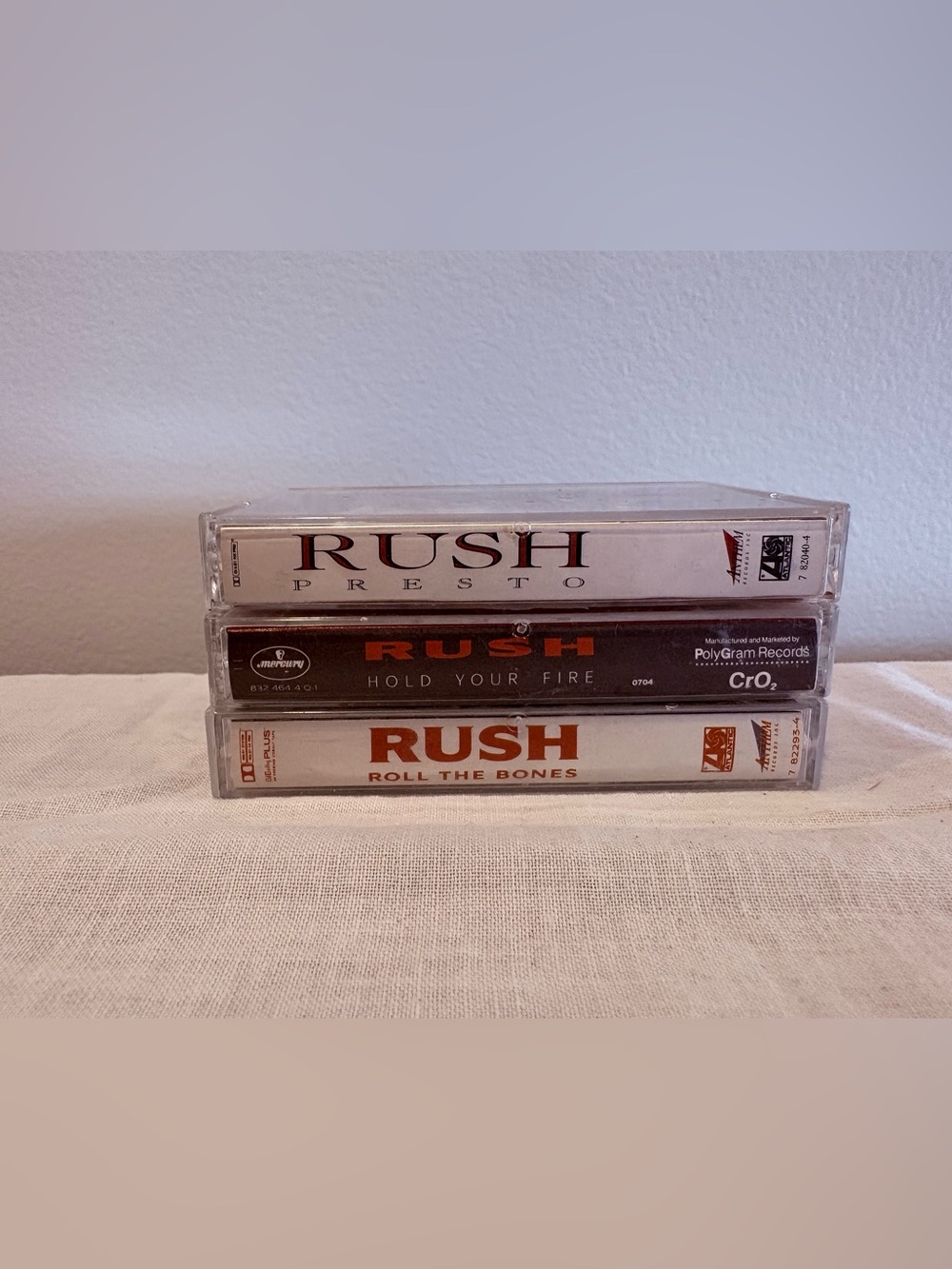 Rush Lot of 3 Cassette Tapes - Roll The Bones-Presto-Hold Your Fire - Untested!